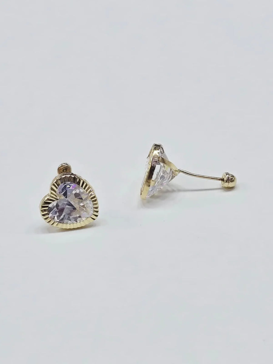 Arete corazón diamante