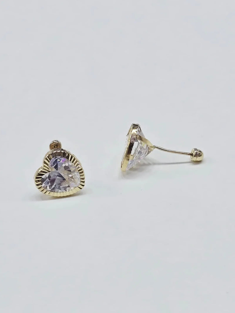 Arete corazón diamante